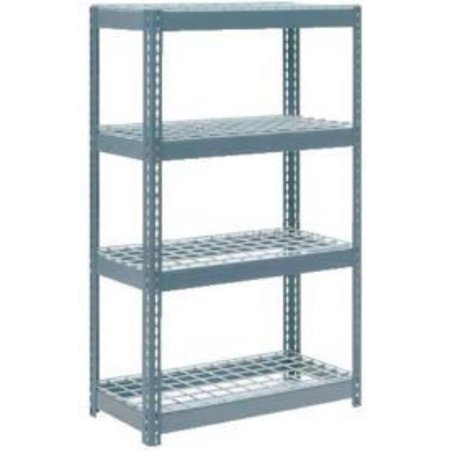 GLOBAL EQUIPMENT Extra Heavy Duty Shelving 36"W x 18"D x 72"H With 4 Shelves, Wire Deck, Gry 717235